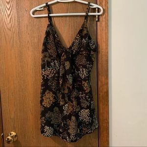 Audrey 3 + 1 Black Floral Romper